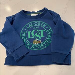 Lacoste Kids Crewneck Sweatshirt with Green Logo Emblem l